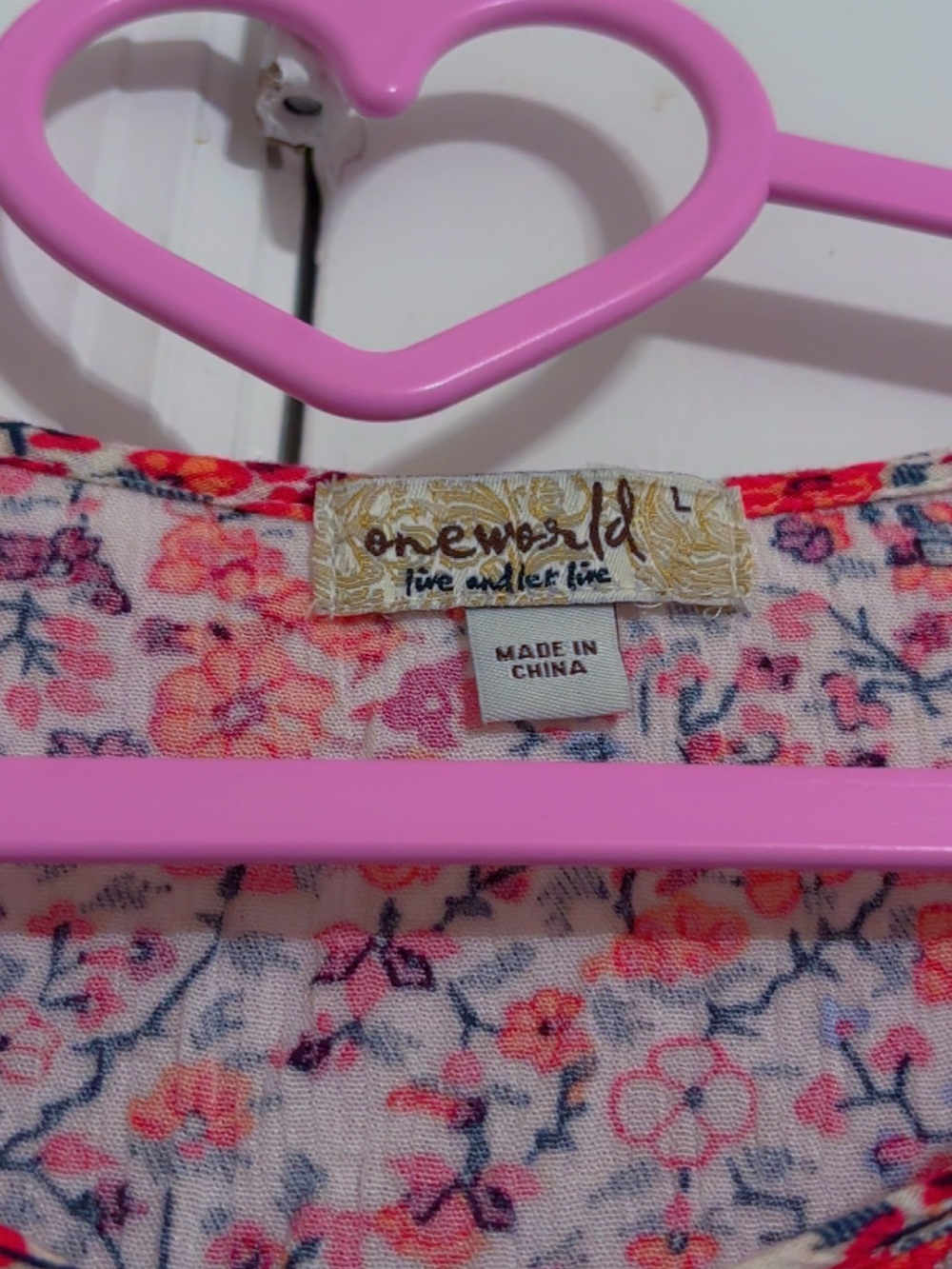 ONE WORLD Pink Floral Boho Tunic with Cream Tassel - Picture 3 of 5